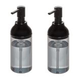 Bosphorus Homi BANYO SETİ SIVI SABUNLUK 2 ADET FÜME SİYAH RENKLİ AKRİLİK 8X8X16CM 360ML