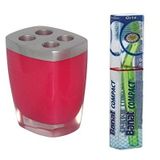 Bosphorus Homi GRİ PEMBE POLİRESİN DİŞ FIRÇALIK VE 1 ADET DİŞ FIRÇASI 8X4X11CM
