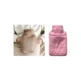 Bosphorus Homi Sıcak Su Torbası Yan Cepli Pembe Peluş Termofor 26X17X2Cm 750Ml