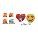 Bosphorus KALP EMOJİ KIRMIZI GEYİK CEP SOBASI,EL ISITICI,İKİ ADET SICAK SU TORBASI PVC9cm