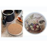 Bosphorus Seramik Bardak Altlığı Üzüm Desenli 10x10cm Çok Renkli