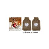 Bosphorus SICAK SU TORBASI 2 ADET,PELUŞ KALPLİ,BEJ TERMOFOR 29x17CM 750ml