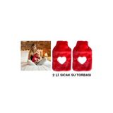 Bosphorus SICAK SU TORBASI 2 ADET,PELUŞ KALPLİ,PEMBE TERMOFOR 26X17X2CM 1 LİTRE