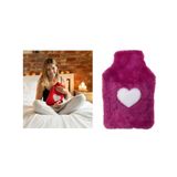 Bosphorus SICAK SU TORBASI PELUŞ KALPLİ,KOYU PEMBE TERMOFOR 27X17X2CM 1 LİTRE