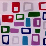 Bosphorus XFG011 Renkli Kareli Pvc 33x48 cm Duvar Stickerı