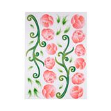 Bosphorus XFG015 Pembe Çiçekli Şeffaf Filmli Pvc 50x70 cm Duvar Stickerı