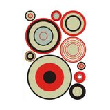 Bosphorus XFG025 Geometrik Halkalı Pvc 33x48 cm Duvar Stickerı