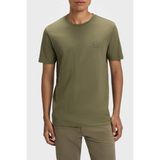 Boss % 100 Pamuk Relaxed Fit Bisiklet Yaka T Shirt Erkek T Shirt 50508584 342 - Haki