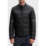 Boss 50543624 001 - Siyah Kapitoneli Regular Fit Dik Yaka Fermuarlı Erkek Mont