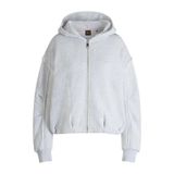 BOSS Açık Gri Kapüşon Oversize Melanj Sweatshirt, S, 5003362083, Açık Gri, kadın