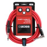 BOSS BIC-10A-RD Düz/L Uçlu 3m Enstrüman Kablosu | Düz açılı 6,3 mm jak | 3 m | Gitar ve bas için yüksek kaliteli kablo | Sessiz ve sağlam | Kırmızı