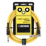 BOSS BIC-10A-YL Düz/L Uçlu 3m Enstrüman Kablosu | Düz açılı 6,3 mm jak | 3 m | sağlam, sessiz kablo | sarı