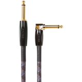 BOSS BIC-15A Studio Grade Instrument Cable, Straight to right angle 1/4 inç konnektörler, 10 ft/3 m uzunluk