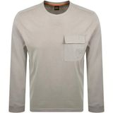 Boss Bisiklet Yaka Desenli Bej Erkek T-Shirt Te_protective - M