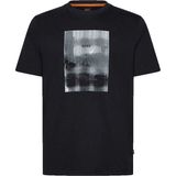 Boss Bisiklet Yaka Desenli Siyah Erkek T-Shirt Te_brokenice - M