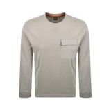 BOSS Bisiklet Yaka Desenli T-Shirt, M, 5003335622, Bej, Erkek