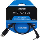Boss Bmıdı-1-35 – 30 cm – Yer Tasarrufu Sağlayan 3,5 mm Trs 5 Pinli Mıdı Kablo Üzerinde Çok Yönlü Fişler – Boss Pedalların Kaliteli Bağlantısı - Ahşap