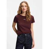 Boss Bordo Kadın Bisiklet Yaka Oversize T-Shirt 50554696 - Koyu Kahve - M