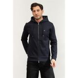 BOSS C-Spence 01 Erkek Kapüşonlu Fermuarlı Sweatshirt, Lacivert, 2XL