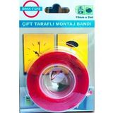 Boss Çift Taraflı Kaliteli Montaj Bantı Şeffaf Silikonlu Bant 18mmx2m