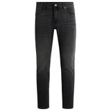 BOSS Delaware BC-L-C mavi dar kesim erkek kot pantolon, konforlu streç denim, Koyu gri 021, 31W / 32L