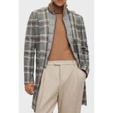 Boss Ekoseli Fermuarlı Iç Yelekli Yün Karışımlı Slim Fit Kaban Erkek Kaban 50502260 030 - 48 - Gri