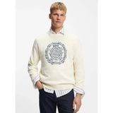 Boss Ekru Erkek Bisiklet Regular Fit Logo Baskılı Kazak Kerbert - M