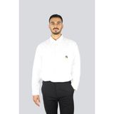 Boss Erkek %100 Pamuklu Logo Desenli Uzun Kollu Beyaz Gömlek 50545572-100 - 2XL