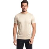 Boss Erkek %100 Pamuklu Logo Detaylı Bisiklet Yaka Kısa Kollu Bej T-Shirt 50558850-286 - 2XL