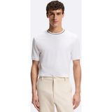 Boss Erkek %100 Pamuklu Logo Detaylı Bisiklet Yaka Kısa Kollu Beyaz T-Shirt 50559847-100 - 2XL