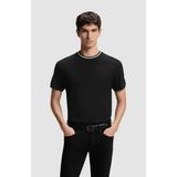 Boss Erkek %100 Pamuklu Logo Detaylı Bisiklet Yaka Kısa Kollu Siyah T-Shirt 50559847-001