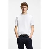 Boss Erkek %100 Pamuklu Normal Kalıp Kısa Kollu Beyaz T-Shirt 50554536-100