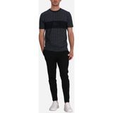 Boss Erkek %100 Pamuklu Yuvarlak Yaka Kare Desenli Kısa Kollu Lacivert T-Shirt 50543806-402