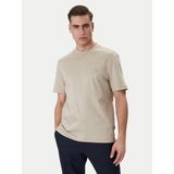 Boss Erkek %100 Pamuklu Yuvarlak Yakalı Kısa Kollu Bej1 T-Shirt 50555844-286 - 5XL