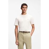 Boss Erkek %100 Pamuklu Yuvarlak Yakalı Kısa Kollu Ekru T-Shirt 50555844-118 - 5XL