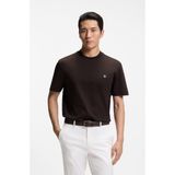 Boss Erkek %100 Pamuklu Yuvarlak Yakalı Kısa Kollu Kahverengi T-Shirt 50555844-207 - 4XL