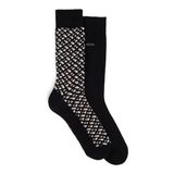 BOSS Erkek 2P RS Monogram CC orta yükseklikte çorap, pamuk karışımı, ikili paket, siyah 1, 43-46
