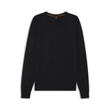 BOSS Erkek Asac C Regular-Fit sweatshirt, pamuk jarseden, logo nakışlı, siyah 1, L