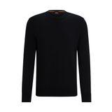 BOSS Erkek Asac C Regular-Fit sweatshirt, pamuk jarseden, logo nakışlı, siyah 1, M