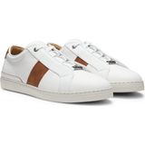 Boss Erkek Bağcıkları Marka Logolu Düz Deri Rahat Taban Beyaz Sneaker 50566802-100