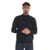 BOSS Erkek Balonso-L Nakışlı Logo Örme Hırka Yün, mavi, XXL