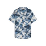 BOSS Erkek Beach Shirt Regular-Fit Gömlek Çağdaş Baskılı, 483open Blue, XL