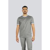 Boss Erkek Bisiklet Renk Detaylı Yaka Dar Kesim Kısa Kol Gri T-Shirt 50543858-030