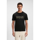 Boss Erkek Bisiklet Yaka Dar Kesim Kısa Kol Pamuklu Siyah T-Shirt 50543796-001 - 5XL