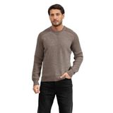 BOSS Erkek Bisiklet Yaka Sweatshirt, Koyu Bej, M Beden