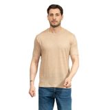 BOSS Erkek Bisiklet Yaka T-Shirt, Bej, M Beden