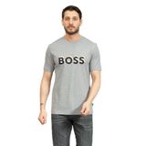 BOSS Erkek Bisiklet Yaka T-Shirt, Gri, XL