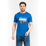 BOSS Erkek Bisiklet Yaka T-Shirt, Saks Mavi, M Beden