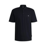 BOSS Erkek C-Parris 01 Çift Monogram Merserize Pamuklu Polo Gömlek, Koyu Mavi404, 3XL