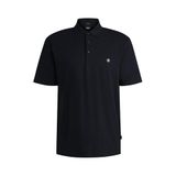 BOSS Erkek C-Parris 01 Çift Monogram Merserize Pamuklu Polo Gömlek, Koyu Mavi404, M